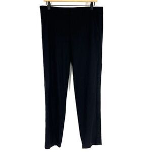 Vince Pants Size 8 Womens Black Side Strapping Wool Blend Straight Leg Trousers